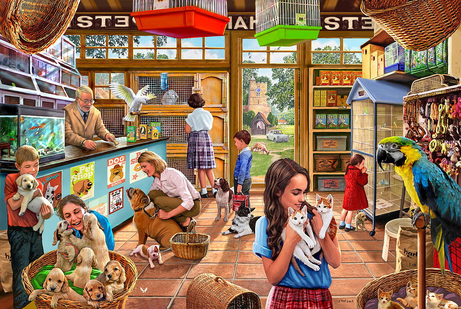 900x603 The Pet Shop Painting By Steve Crisp - Painting Shopping