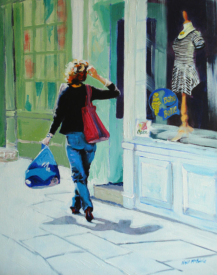 711x900 Window Shopping Painting By Neil Mcbride - Painting Shopping