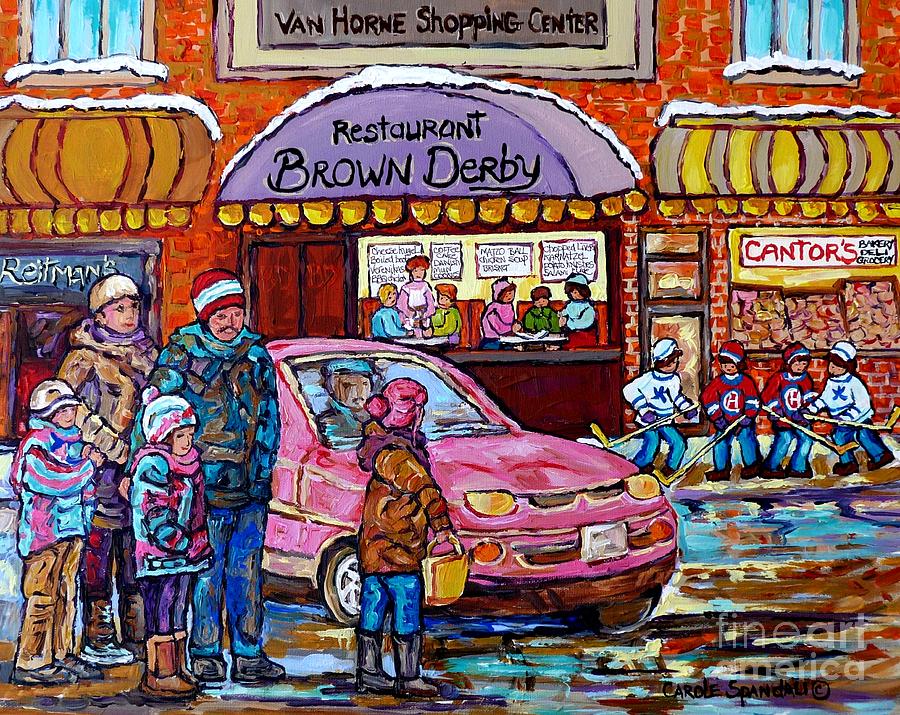 900x715 Brown Derby Van Horne Shopping Centre Canadian Hockey Art Painting - Painting Shopping