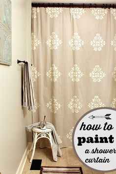 236x354 How To Paint A Shower Curtain, Made From A Drop Cloth! Home - Painting Shower Curtain