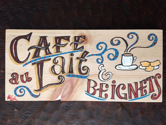 570x428 New Orleans Original Painting Folk Art Coffee Sign Kitchen Hand - Painting Signs