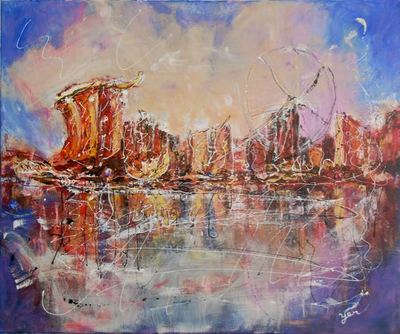 400x334 Singapore City Art Landscape Oil Paintings Artist Ong Hwee Yen - Painting Singapore