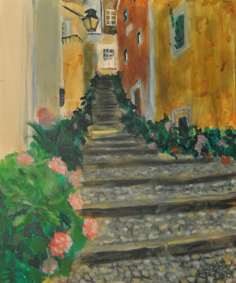 816x978 Sintra Stairs Painting By Guang2222 - Painting Sintra