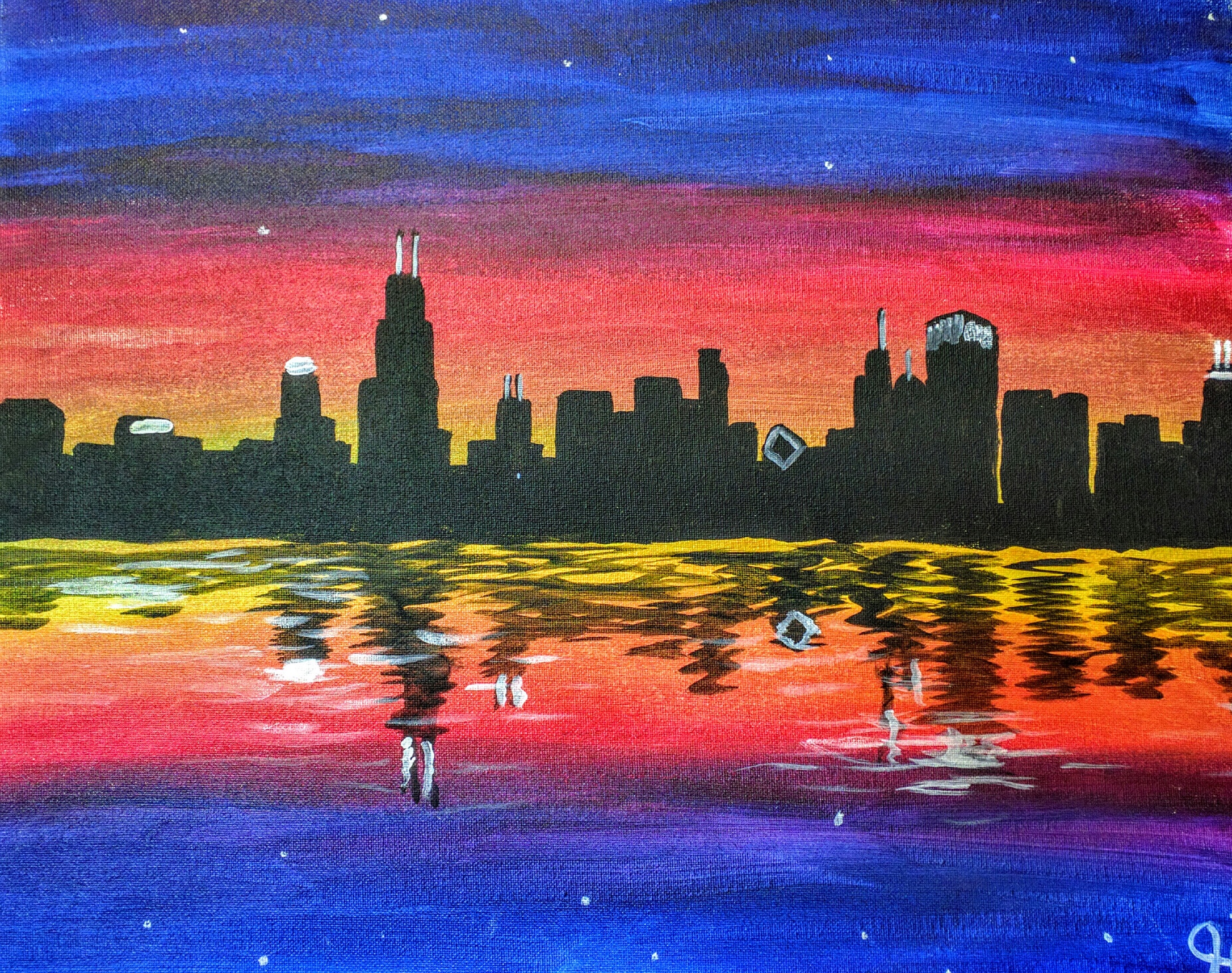 2170x1713 Colorful Skyline Paint Nite Event - Painting Skyline