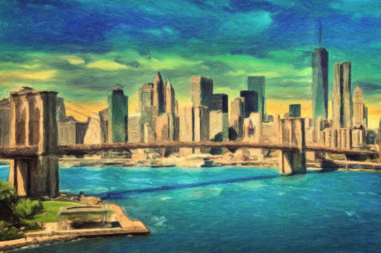 770x513 Saatchi Art New York City Skyline Painting By Taylan Soyturk - Painting Skyline