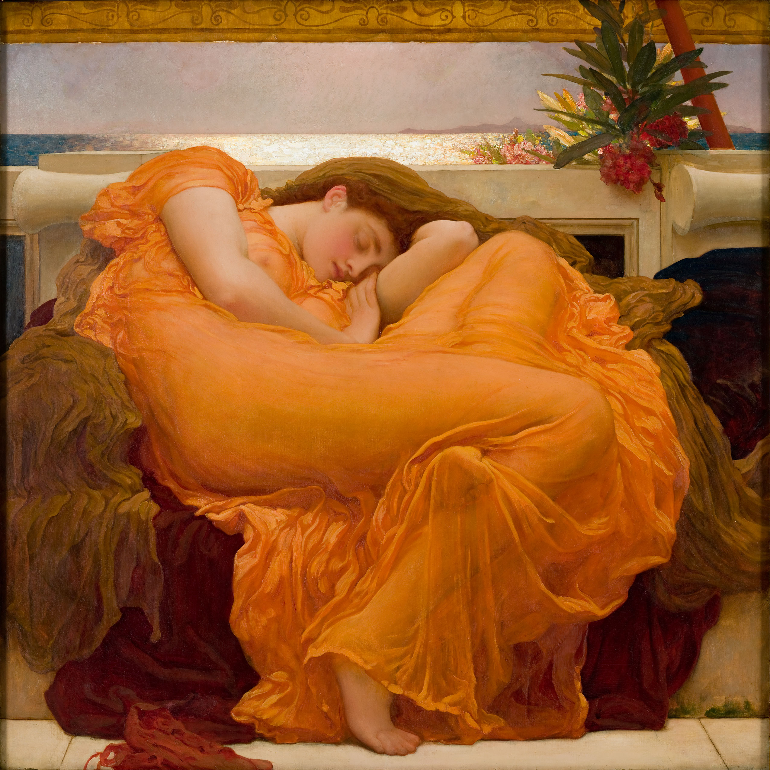 2550x2552 Flaming June - Painting Sleeping Woman