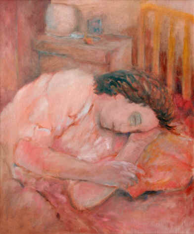 392x473 Original Oil Painting By Gene Gould - Painting Sleeping Woman