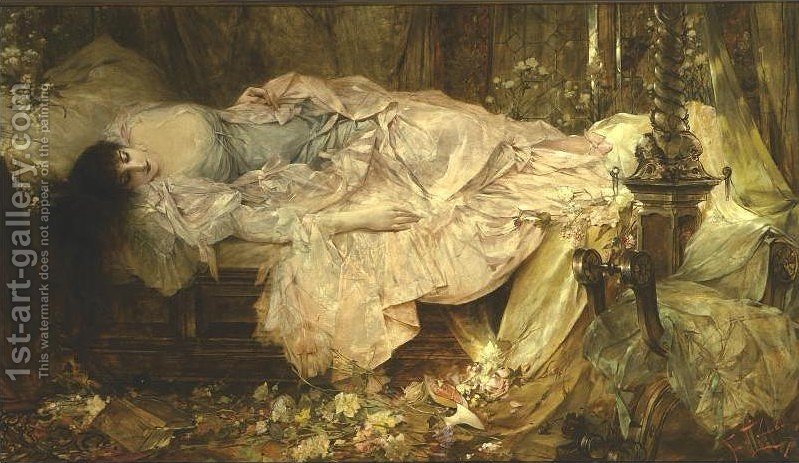 799x463 Sleeping Woman Franciszek Zmurko Reproduction 1st Art Gallery - Painting Sleeping Woman