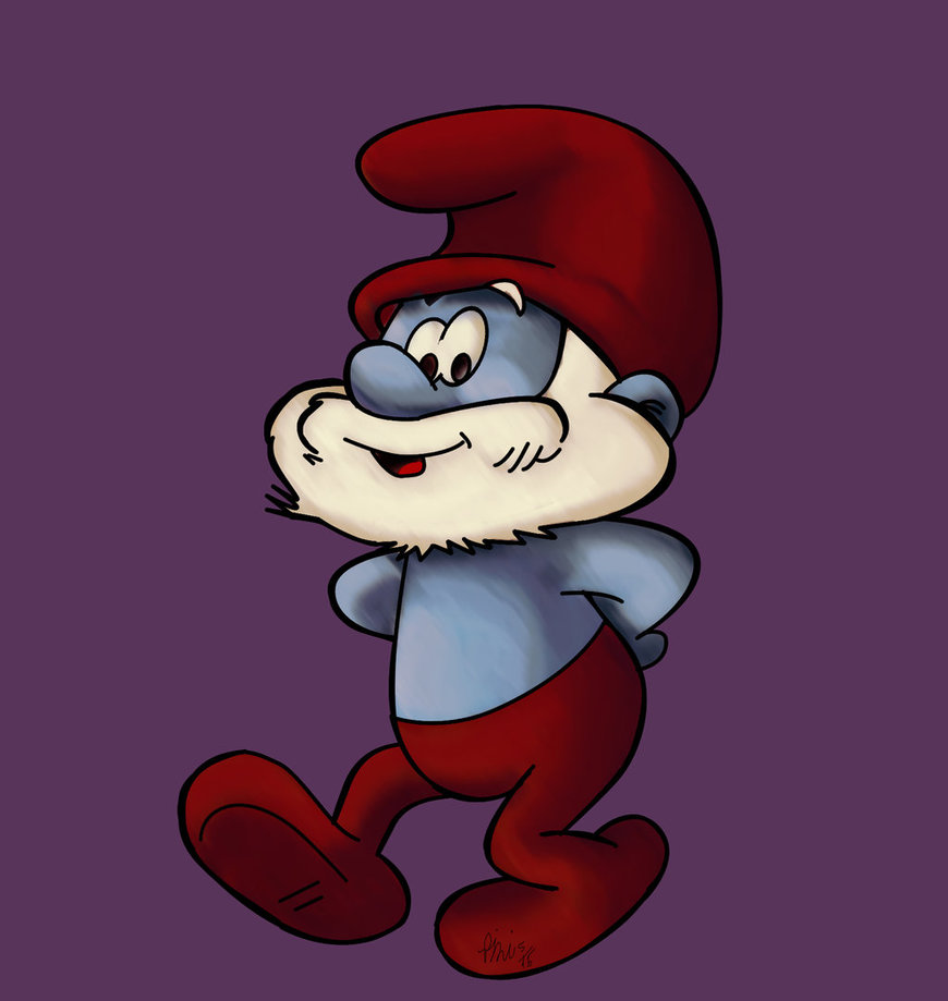 870x919 Papa Smurf Speed Painting video By Idroidmonkey - Painting Smurf