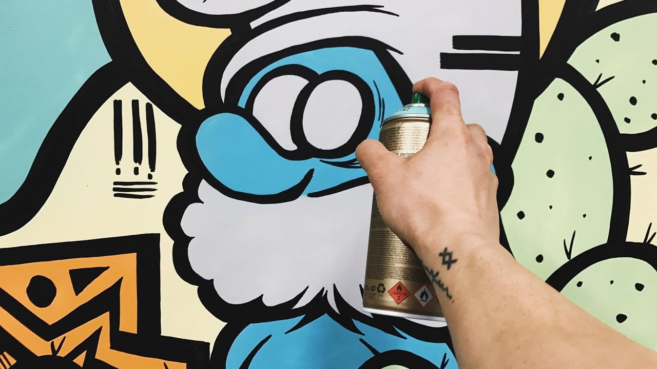 1280x720 Spray Painting A 4ft Smurf - Painting Smurf
