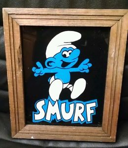 260x300 Vintage Carnival Smurf Painting Reversed On Glass! Ebay - Painting Smurf