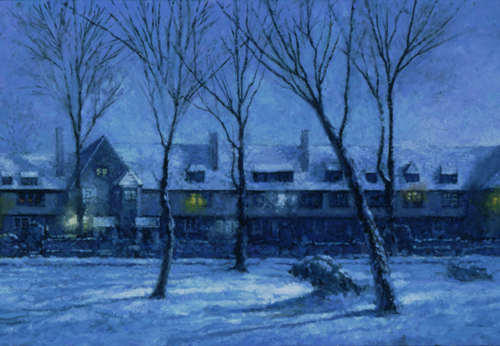 500x346 Landscape Painting Lesson - Painting Snow On Trees