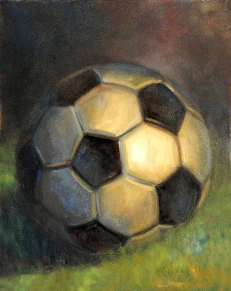 770x970 Saatchi Art Tribute Soccer Ball 30x24 In. Painting By Hall - Painting Soccer Ball
