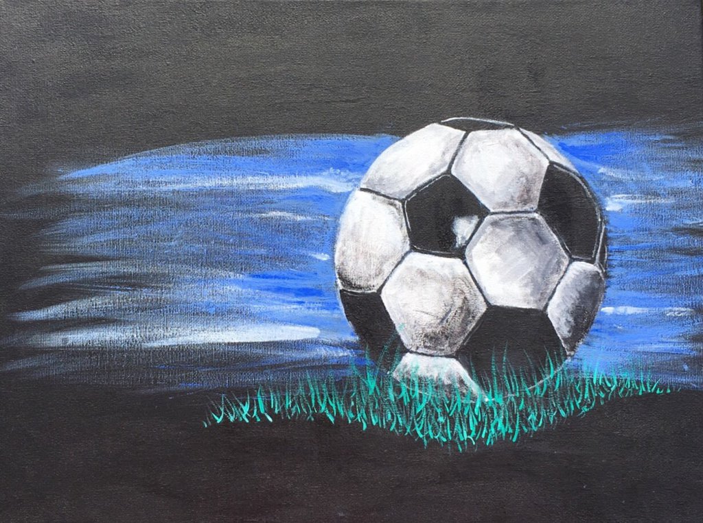 1024x763 Soccer Painting By Nicolemega - Painting Soccer Ball