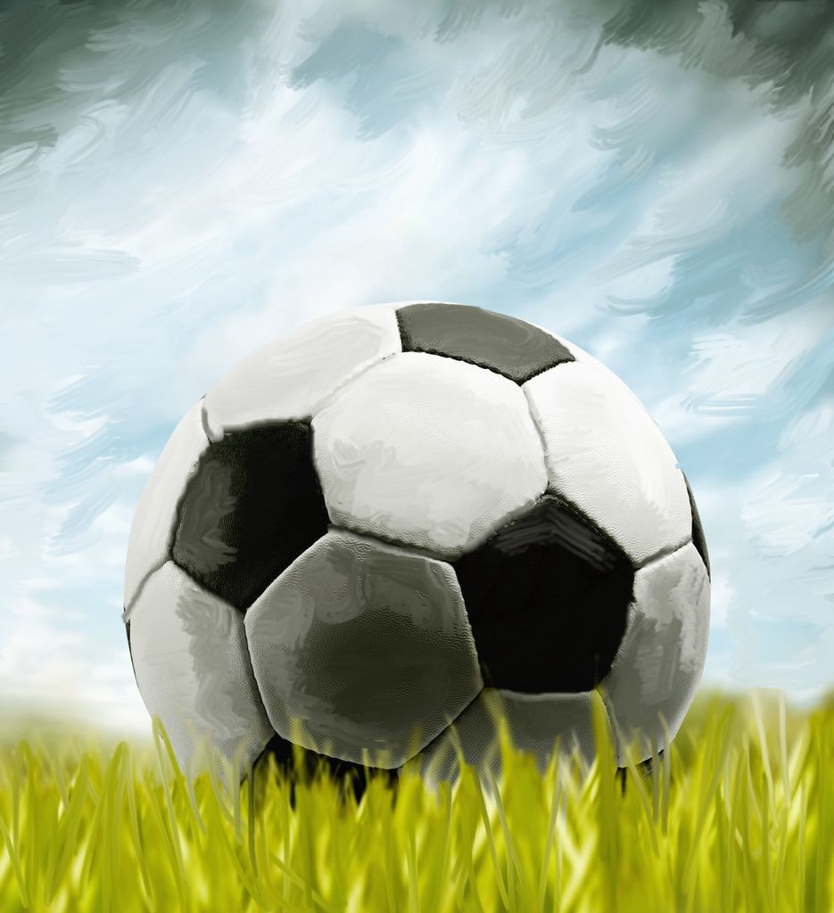 935x1024 Soccer Ball Painting By Brenda Bezell (Graphic Design - Painting Soccer Ball