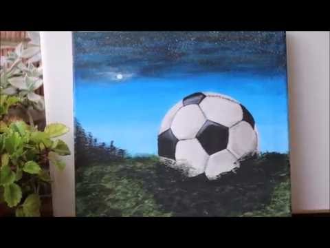 480x360 How To Paint A Football Ball! Pictura Pe Panza Cu Vopsele Acrilice - Painting Soccer Ball