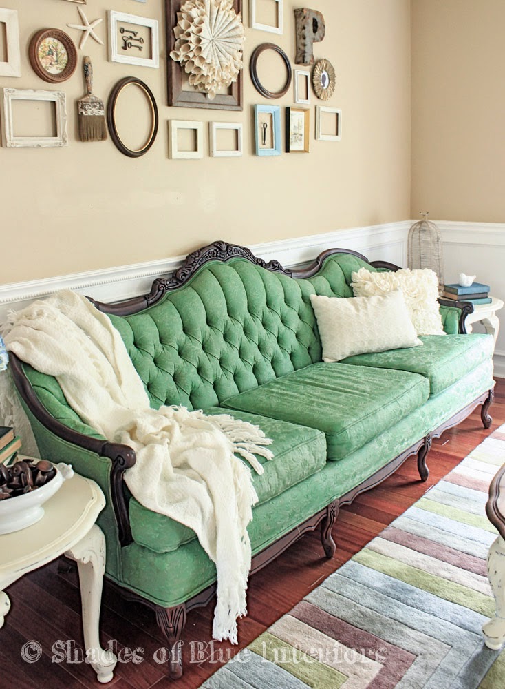 734x1000 Makeover Monday Green Painted Sofa - Painting Sofa
