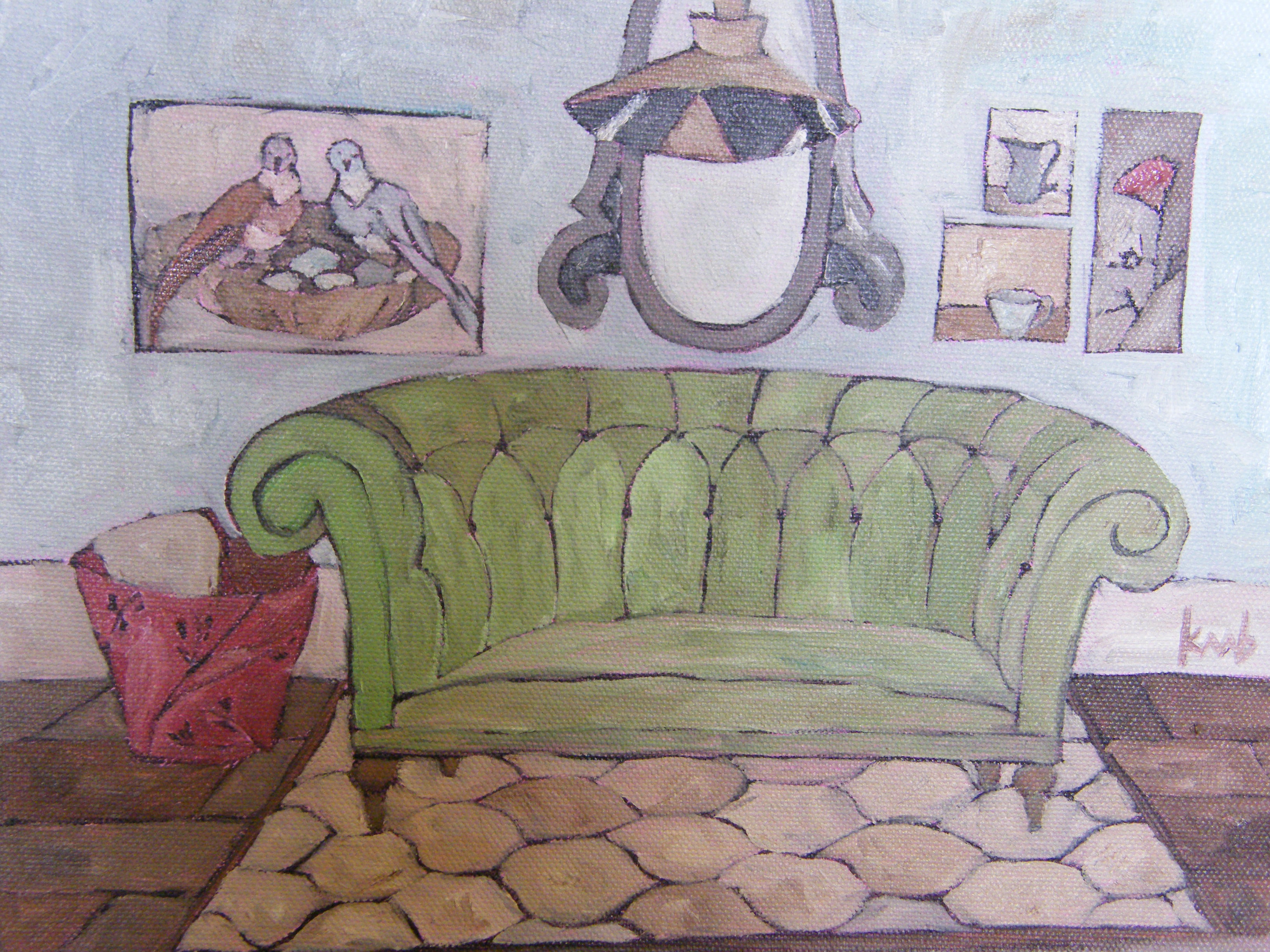 3264x2448 Development Painting The Green Velvet Sofa The Daily Delights - Painting Sofa