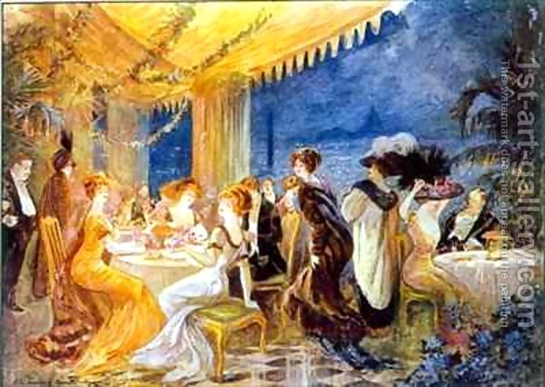 600x426 Felix Amp Deshays, Raymond Fournery A Soiree In A Parisian - Painting Soiree