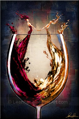 257x385 Ring Around The Women Danicng In Glass Wine Painting - Painting Soiree