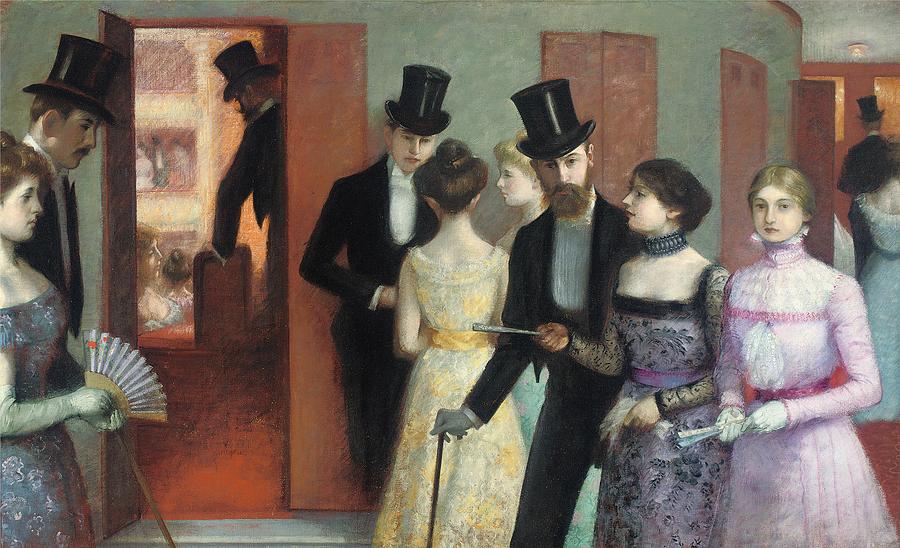 900x548 Soiree At The Opera Painting By Ernest Rouart - Painting Soiree