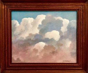 300x249 Fall Sunset Clouds Signed Painting Southwest Small Framed Oil - Painting Southwest