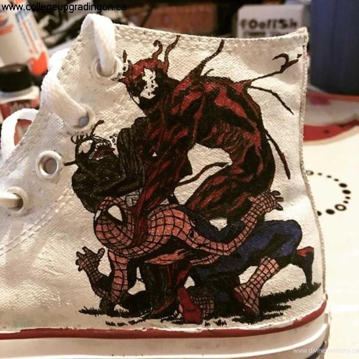 700x700 Ly3p Foolishsbiego Mens Sneakers Converse All Star Custom Shoes - Painting Spiderman Online