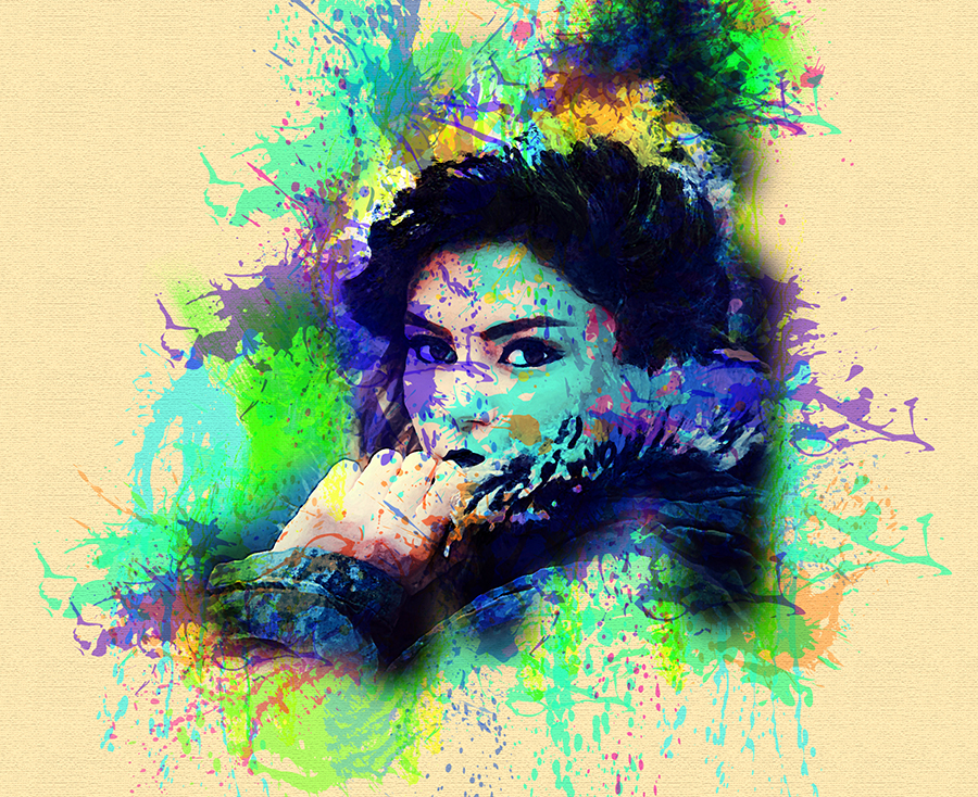 900x734 Splatter Art Photoshop Action By Graphiclight Graphicriver - Painting Splatter