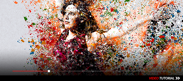 616x274 Splatter Paint Photoshop Action By Psdsquare Graphicriver - Painting Splatter