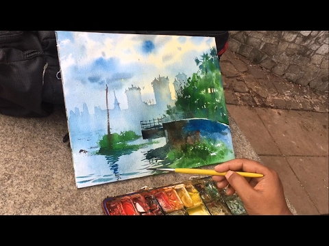 480x360 Watercolor Painting Demonstration On The Spot. - Painting Spot