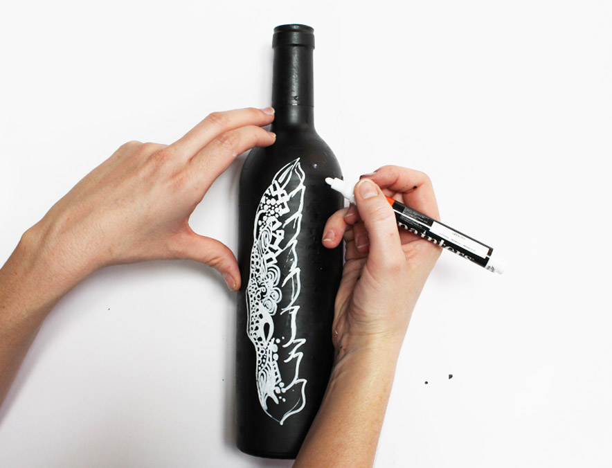 884x676 Spray Painted Wine Bottle Kelsey Montague Art - Painting Spray Bottle