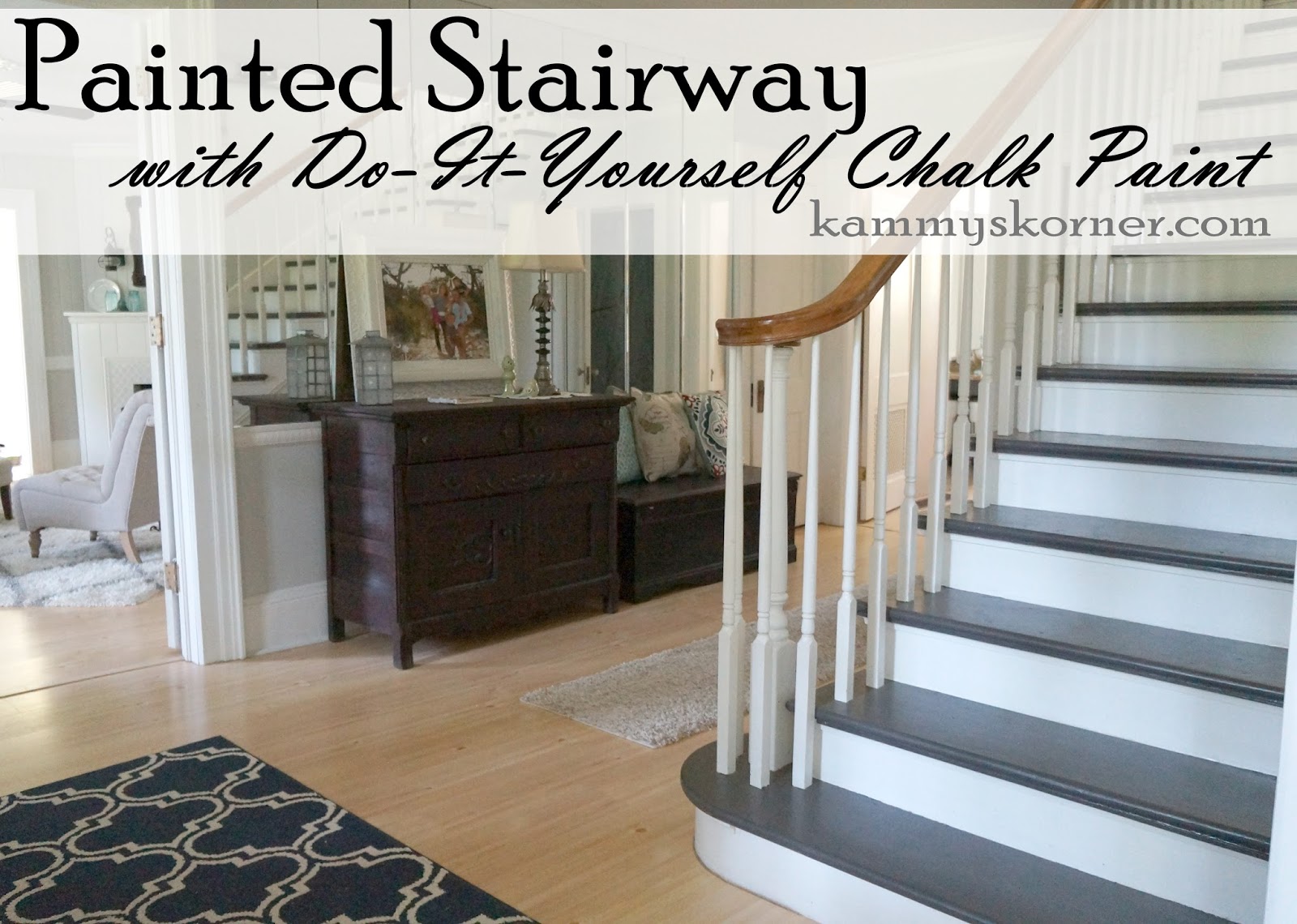 1600x1140 Kammy's Korner Painting The Stairs With Diy Chalk Paint - Painting Stairs