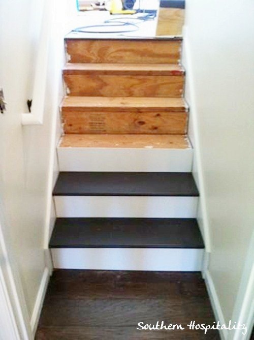 500x669 Painted Stairs And Adding Runners - Painting Stairs