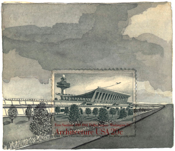 600x519 Molly Rausch's Wonderful Postage Stamp Paintings Flavorwire - Painting Stamps