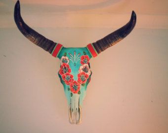 340x270 Hand Painted Steer Skulls. Beautiful Bespoke By Sophiesorella - Painting Steer Skull