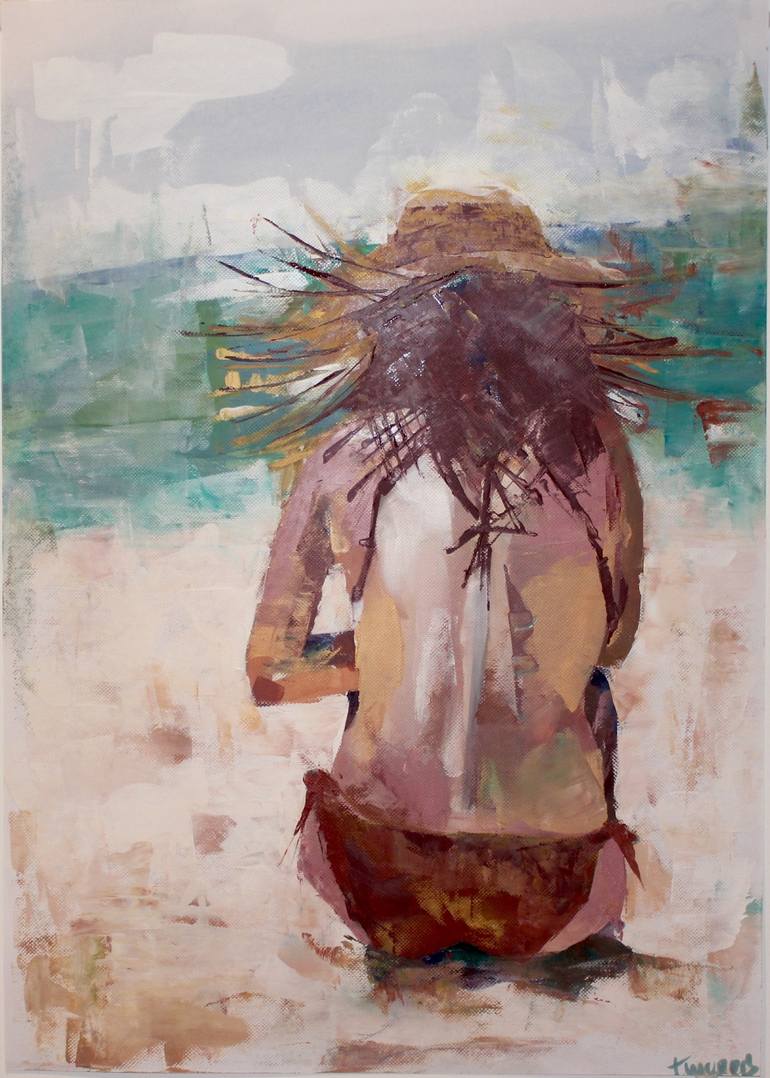 770x1078 Saatchi Art A Straw Hat Painting By Tonka Morris - Painting Straw Hats
