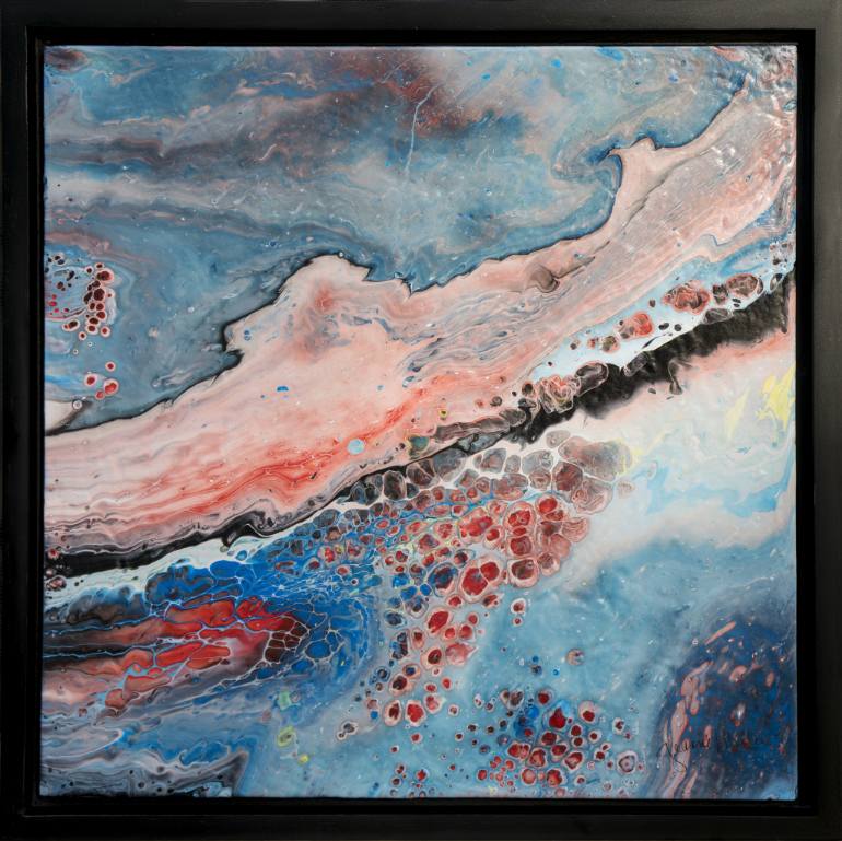 770x769 Saatchi Art Red White And Blue Streak Painting By Jeanne Miller - Painting Streak