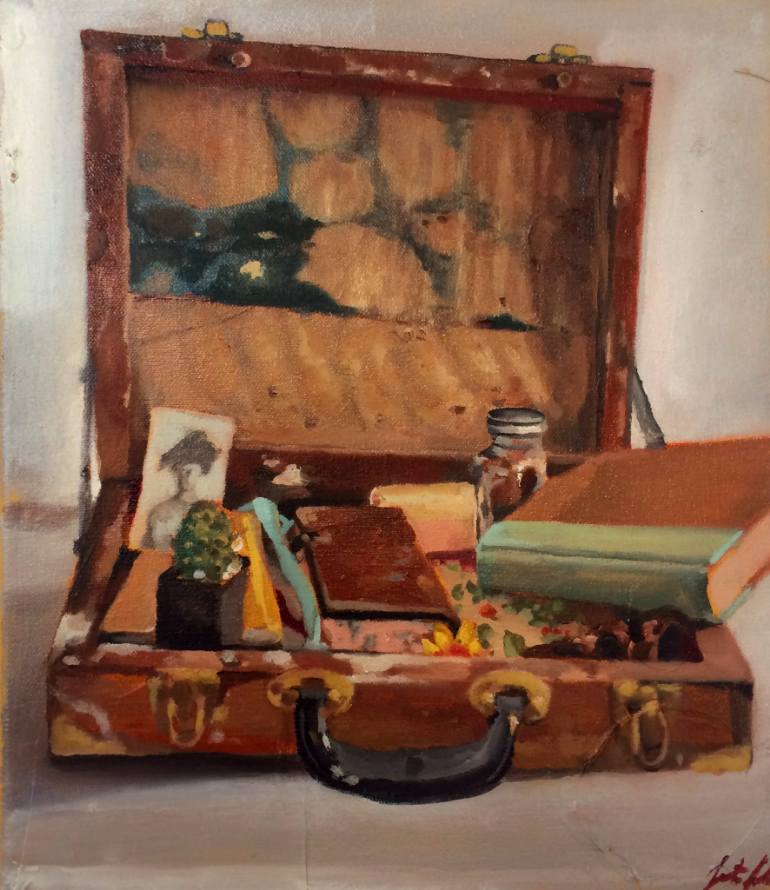 770x890 Saatchi Art Suitcase Painting By Justine Johnson - Painting Suitcase