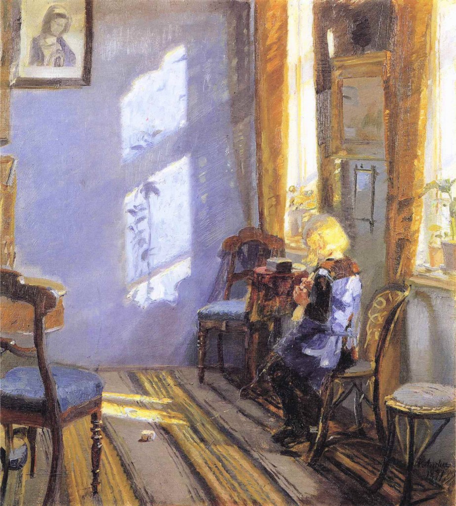 923x1024 Sunlight In The Blue Room Painting Anna Ancher Oil Paintings - Painting Sunlight
