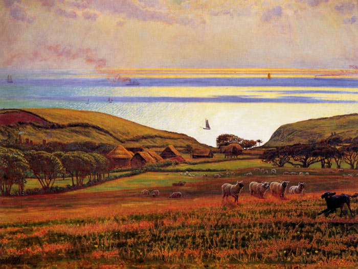 700x526 Fairlight Downs, Sunlight On The Sea - Painting Sunlight