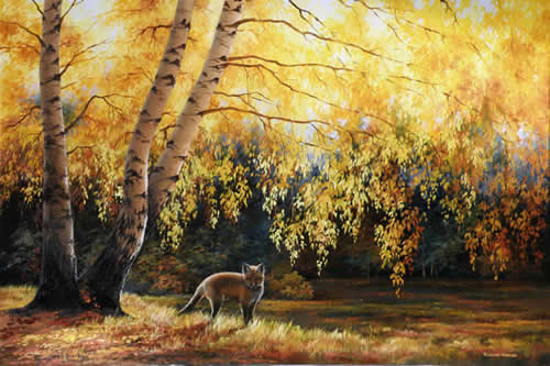 500x333 In The Sunlight, Original Oil Landscape Painting By Varvara Harmon - Painting Sunlight