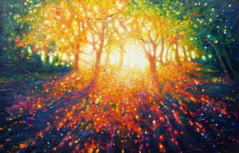 770x495 Saatchi Art Touched By Magic - Painting Sunlight Through Trees
