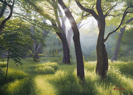 550x396 Step By Step Painting Demonstrations - Painting Sunlight Through Trees