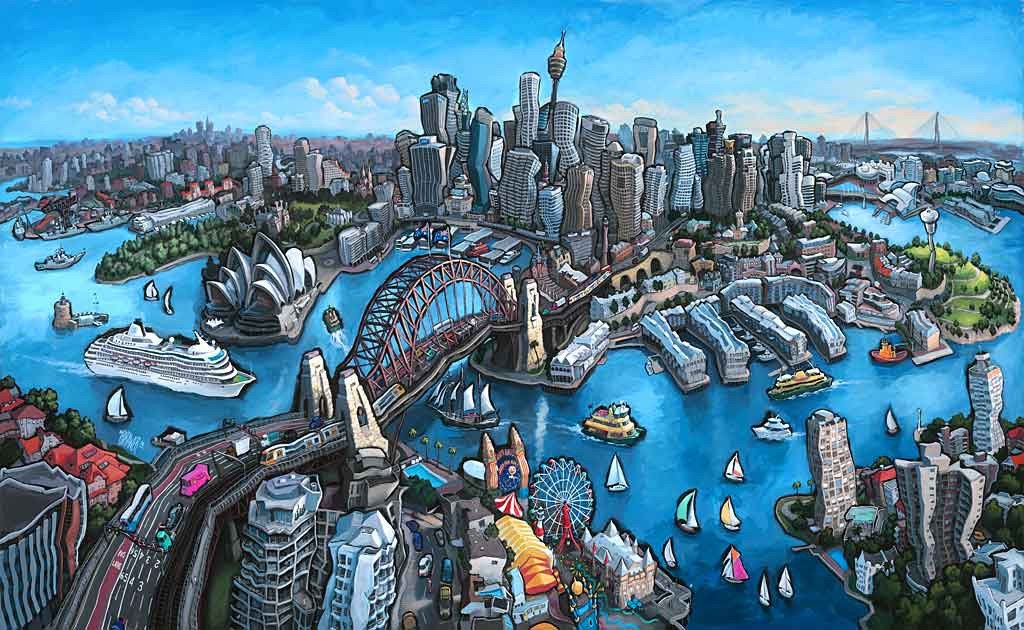 1024x630 Sydney Australia Original Painting - Painting Sydney