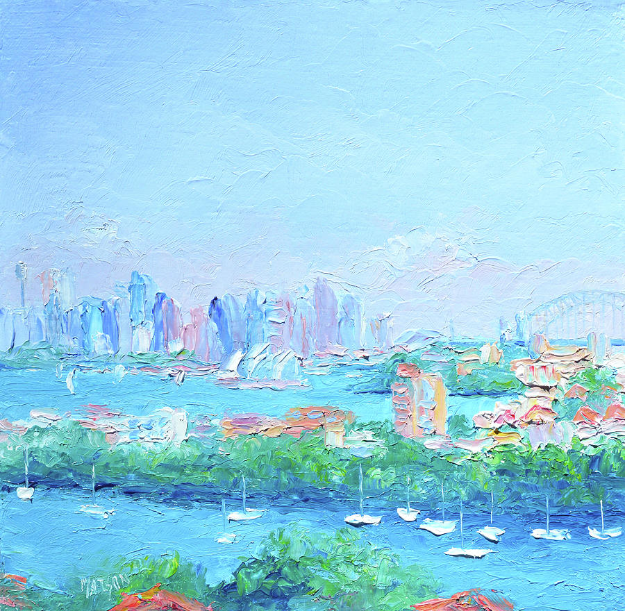 900x880 Sydney Harbour Impression Painting By Jan Matson - Painting Sydney