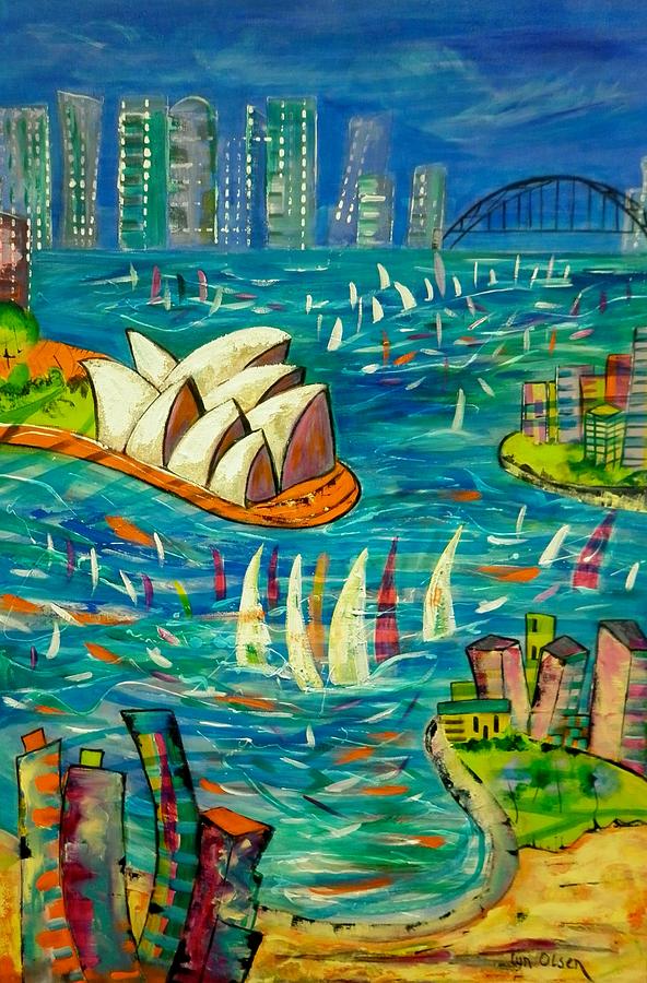 592x900 Sydney Harbour Painting By Lyn Olsen - Painting Sydney
