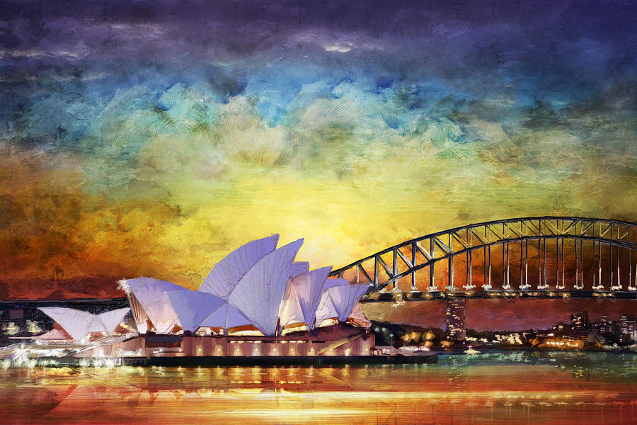 900x600 Sydney Opera House Painting By Catf - Painting Sydney
