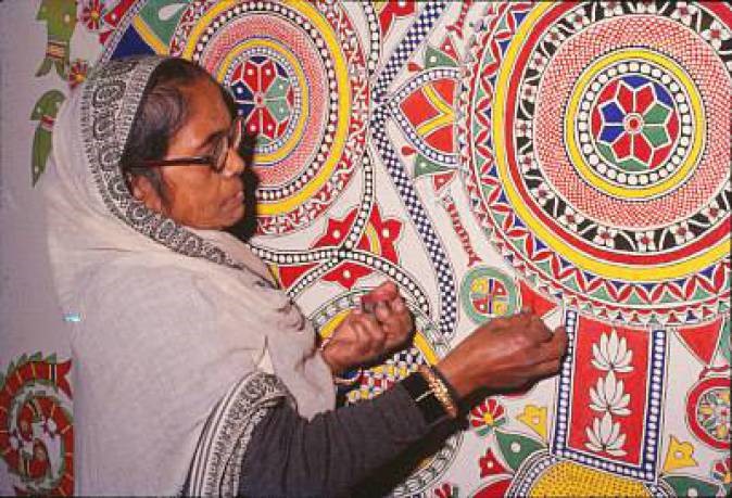 674x459 Contribution Ganga Synonym Madhubani Art To Culture - Painting Synonym