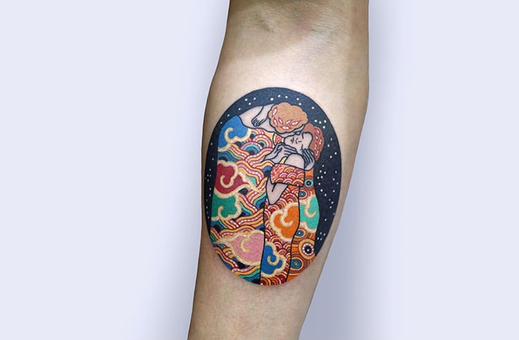 750x491 South Korean Tattoo Artist Gives Classic Fine Art An Oriental Twist - Painting Tattoo