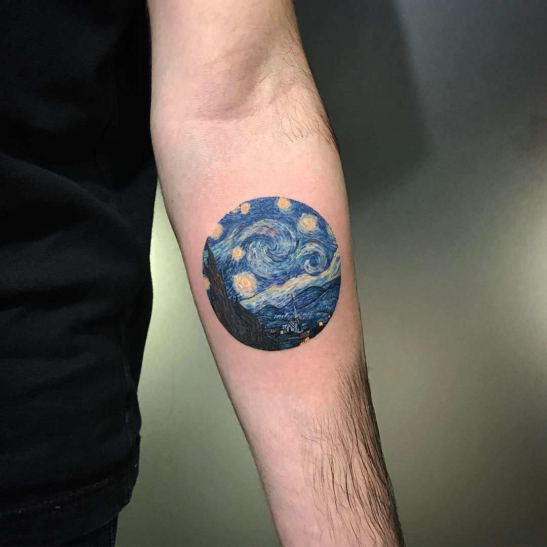 1080x1080 Tattoo Painting Starry Night Tattoo - Painting Tattoo